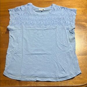 NWOT • Blue Smocked Women's Top